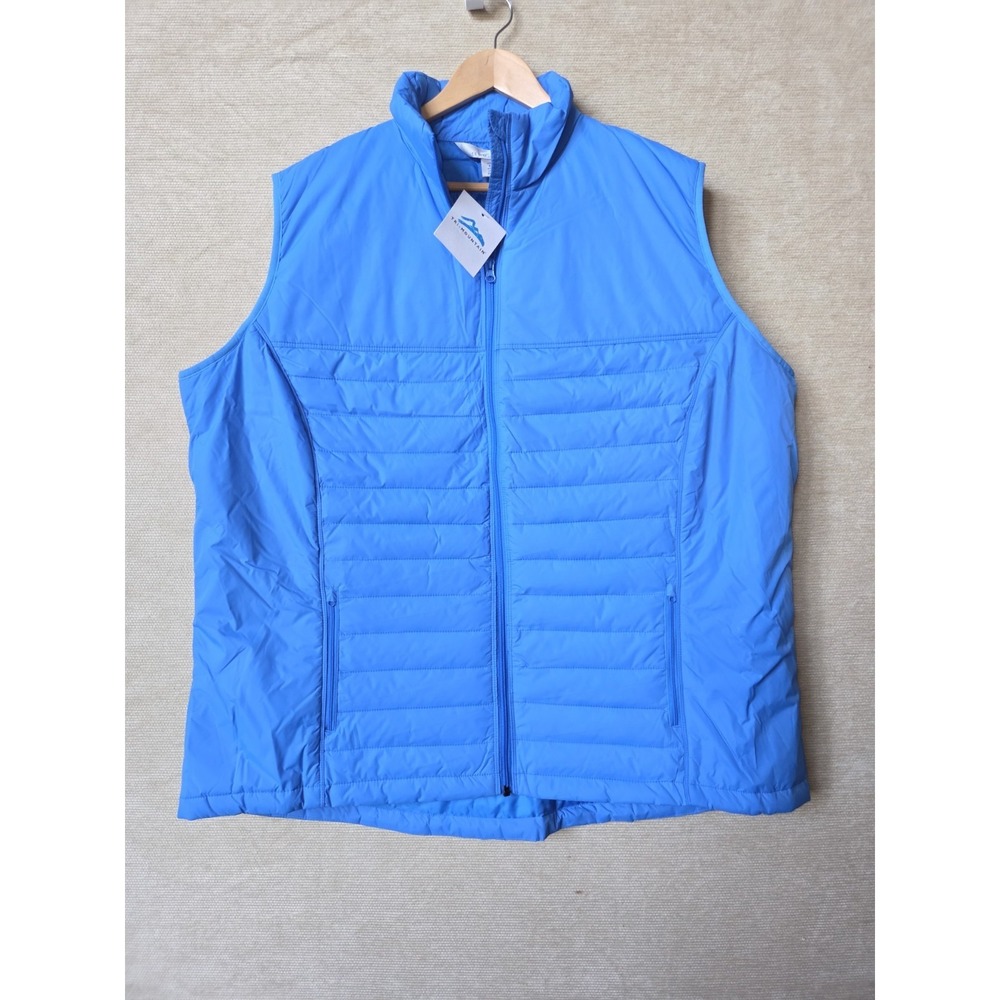 Puffer Vest Size 4XL Blue Zip Up Front Tri-Mountain Vest Sleeveless New NWT